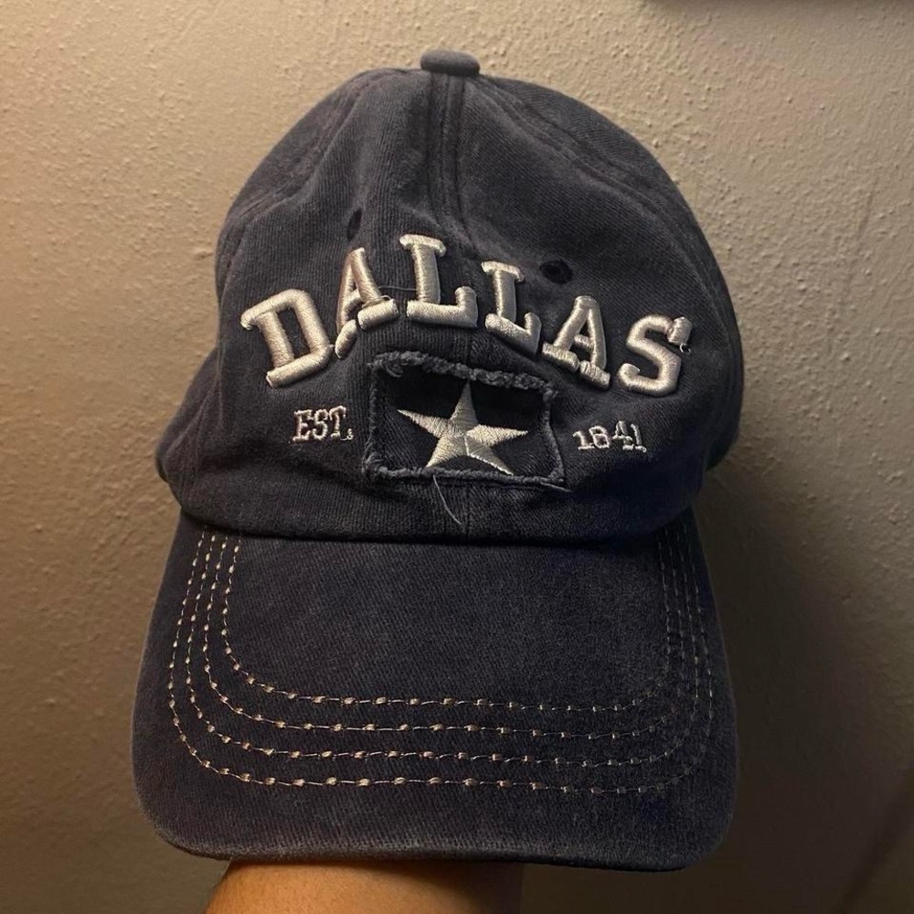 washed light navy blue Dallas baseball cap